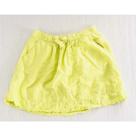 J Crew | Women Boardwalk Linen Skirt Size 4 Green A-line Silhouette Lined Mini - Picture 5 of 11